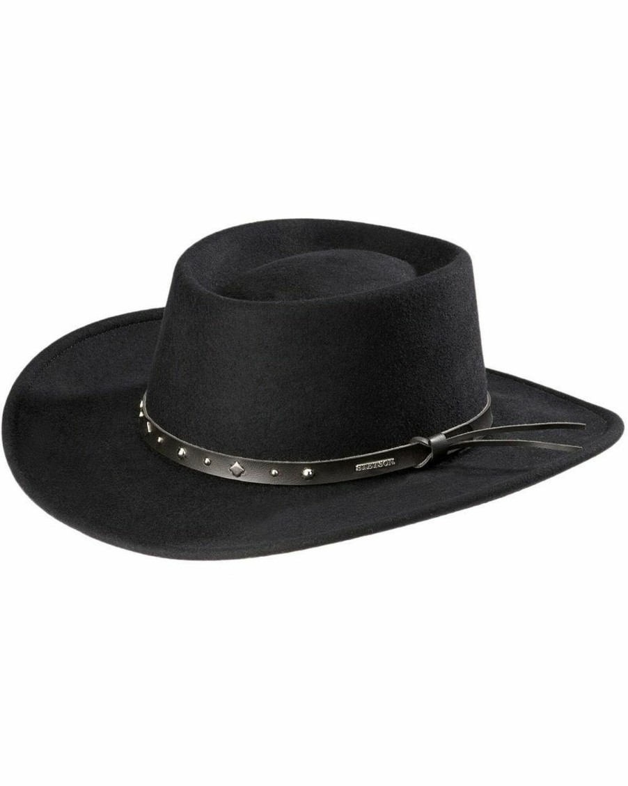 Hat * | Stetson Hawk Crushable Wool Hat For Men'S Black