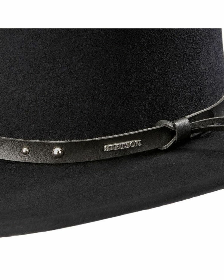 Hat * | Stetson Hawk Crushable Wool Hat For Men'S Black