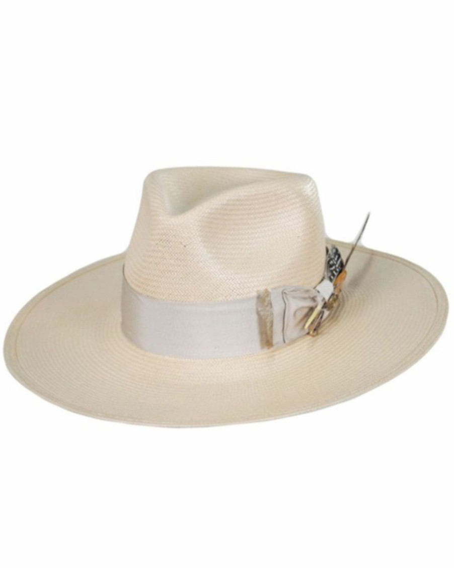 Hat * | Stetson Atacama Pinch Front Straw Western Hat For None Silver Belly