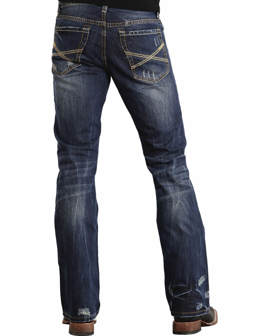 Jean * | Stetson Men'S Rocker Fit Straight Leg Jeans Dark Stone