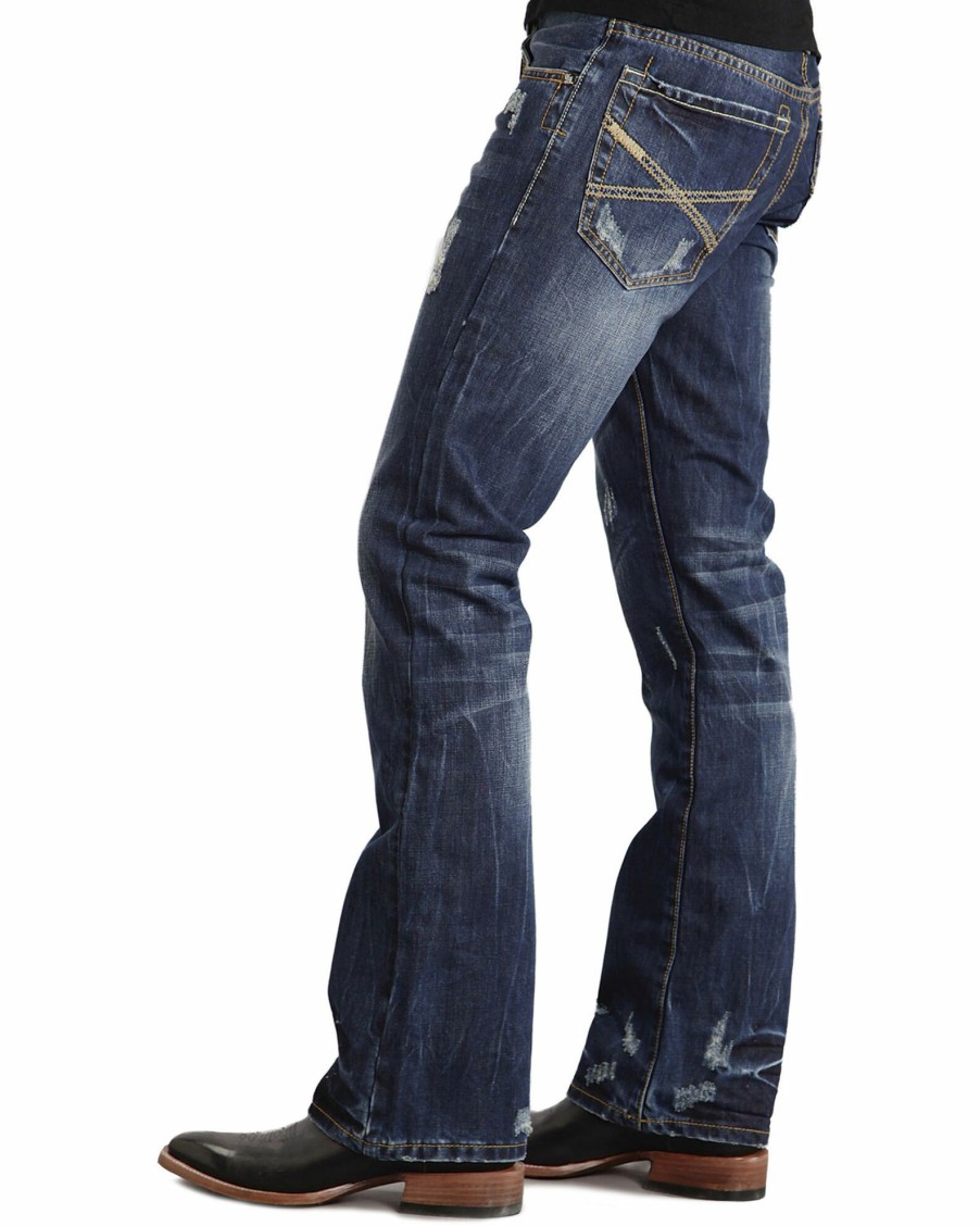 Jean * | Stetson Men'S Rocker Fit Straight Leg Jeans Dark Stone