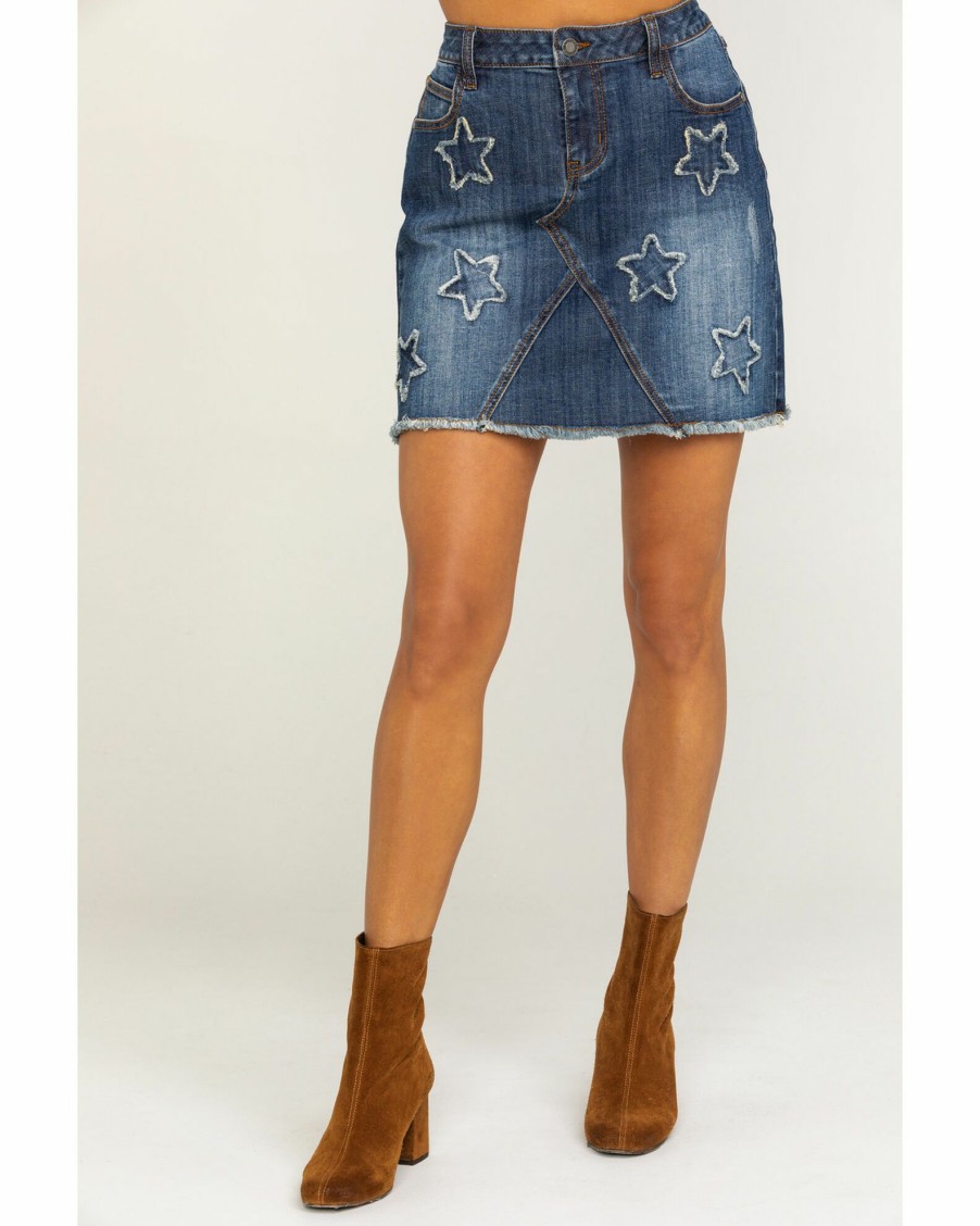 Skirt * | Stetson Women'S Star Denim Skirt Blue