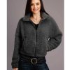 Jacket * | Stetson Women'S Fuzzy Fleece Jacket Charcoal