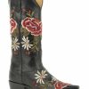 Boot * | Stetson Women'S Rose Embroidered Boots Snip Toe Black