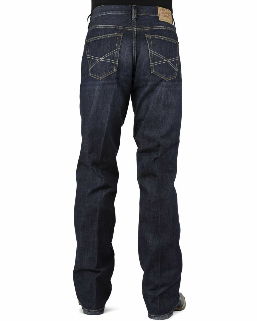 Jean * | Stetson Men'S 1312 Relaxed Fit Straight Leg Jeans With Flag Detail