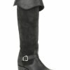 Boot * | Stetson Women'S Bianca Goat Over The Knee Riding Boots Round Toe Black