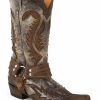 Boot * | Stetson Crackle Harness Cowboy Boots Square Toe For Men'S Brown