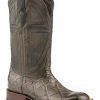 Boot * | Stetson Men'S Grator Alligator Vamp Exotic Western Boots Square Toe Grey