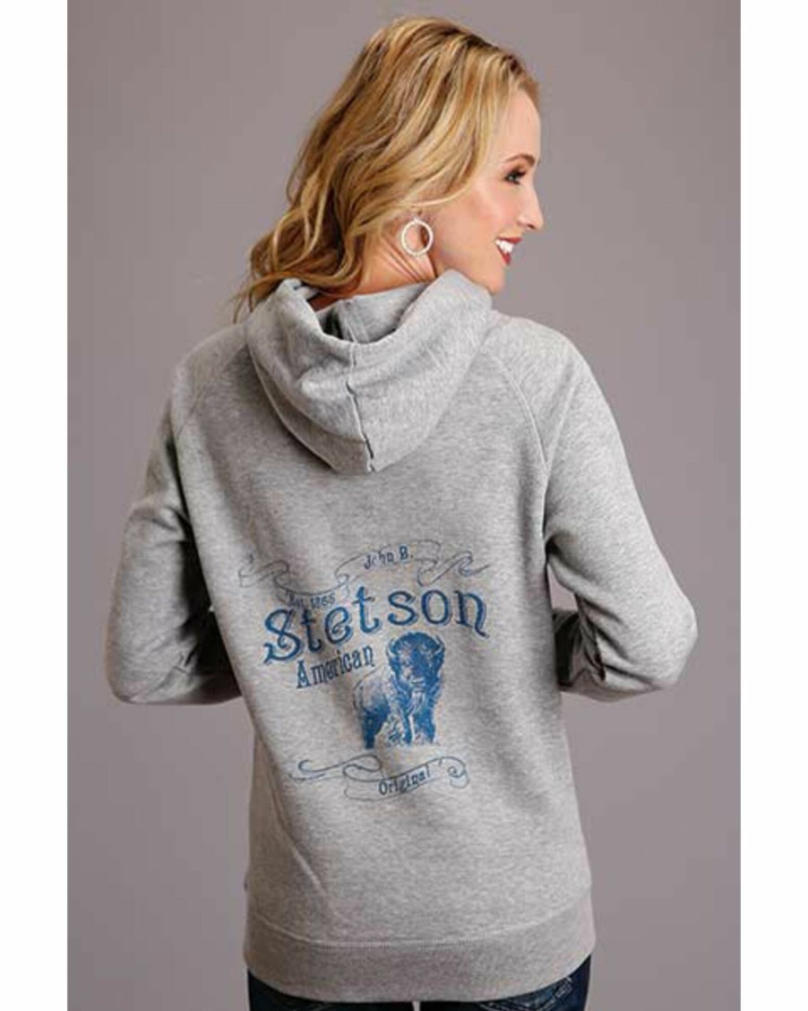 Sweatshirt * | Stetson Women'S Buffalo Sweatshirt Grey