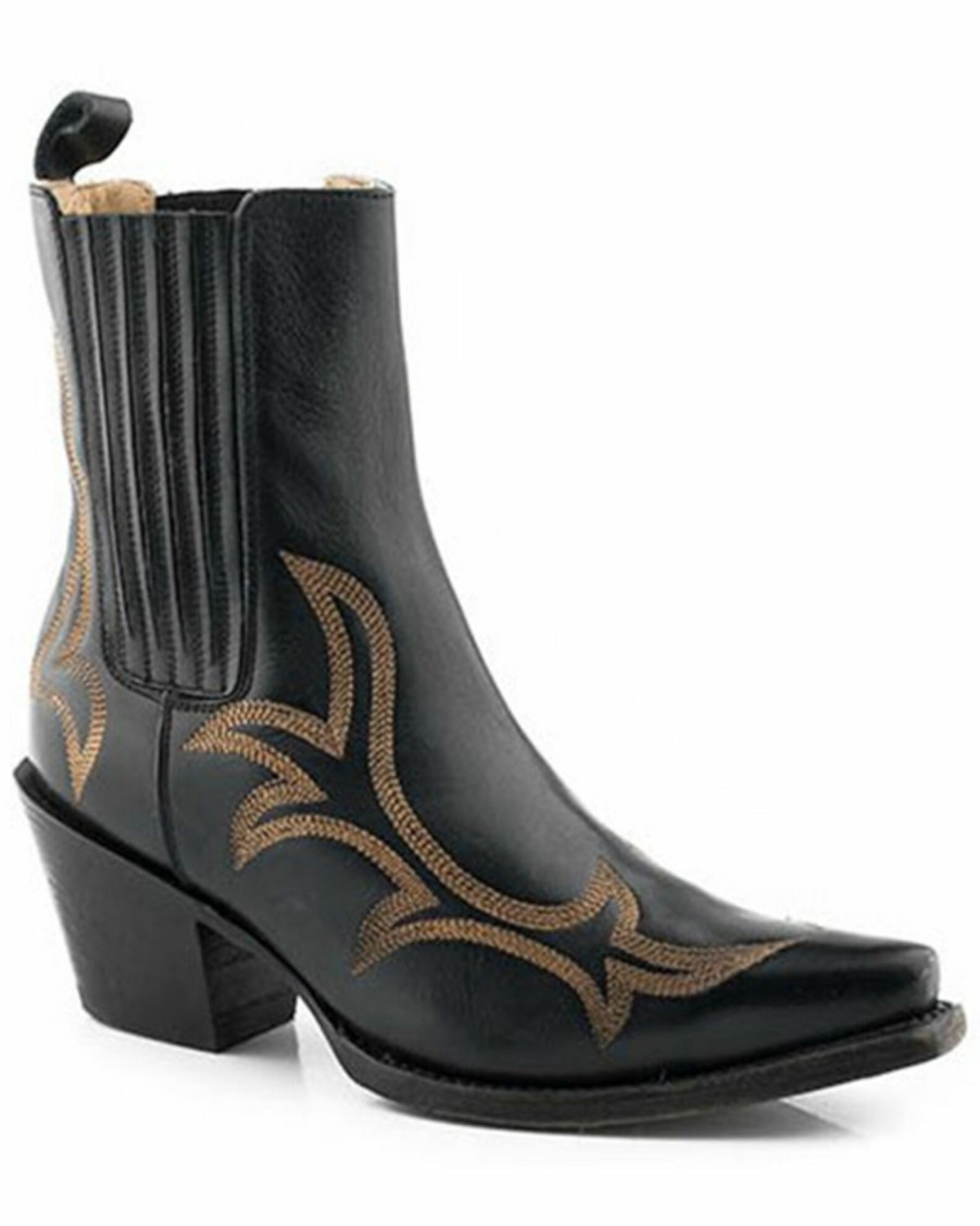 Boot * | Stetson Women'S Greta Western Booties Snip Toe Black