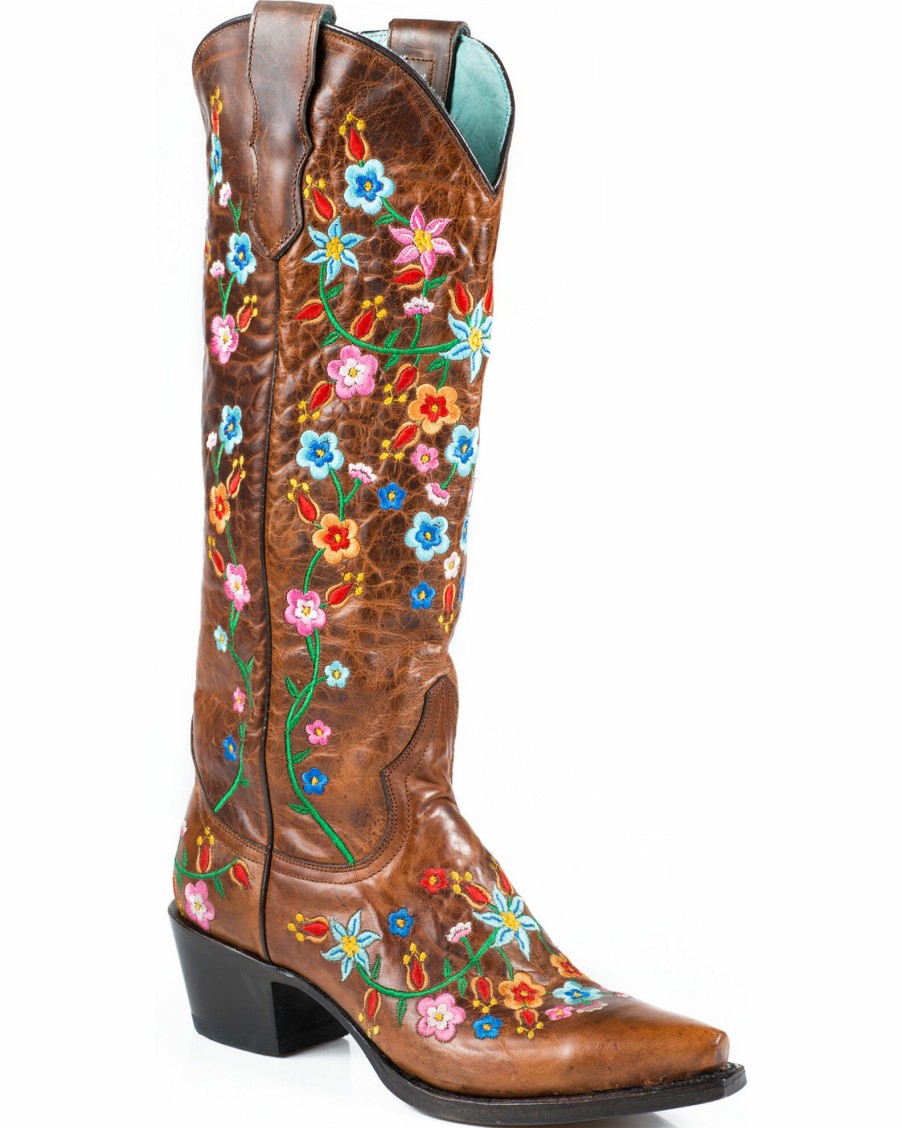 Boot * | Stetson Women'S Flora Snip Toe Western Boots Brown