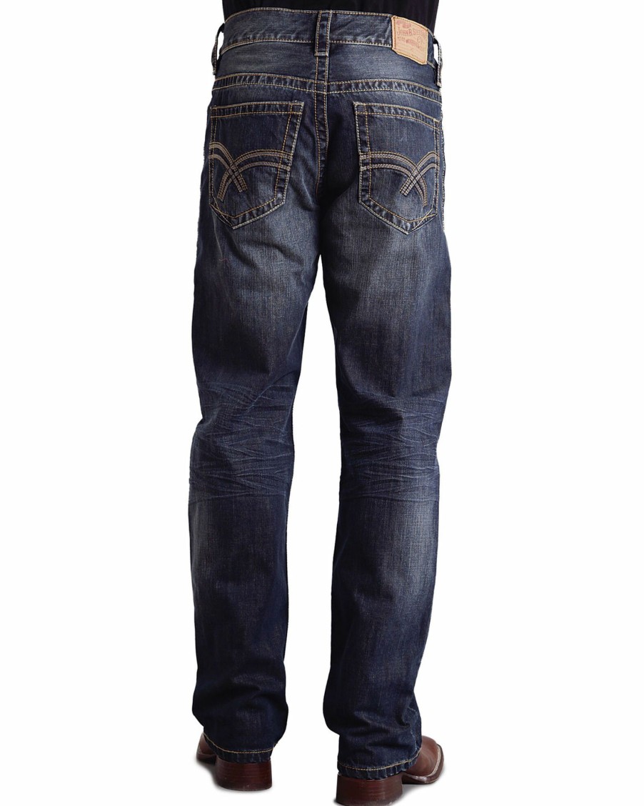 Jean * | Stetson Modern Fit Curved "X" Stitched Jeans For Men'S Med Wash