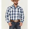 Shirt * | Stetson Men'S Ice Ombre Large Plaid Long Sleeve Snap Western Shirt