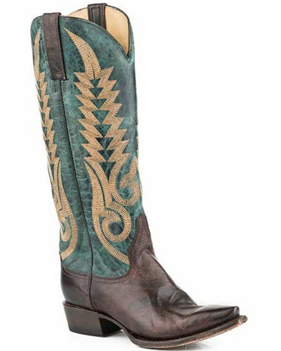 Boot * | Stetson Women'S June Western Boot Snip Toe Blue