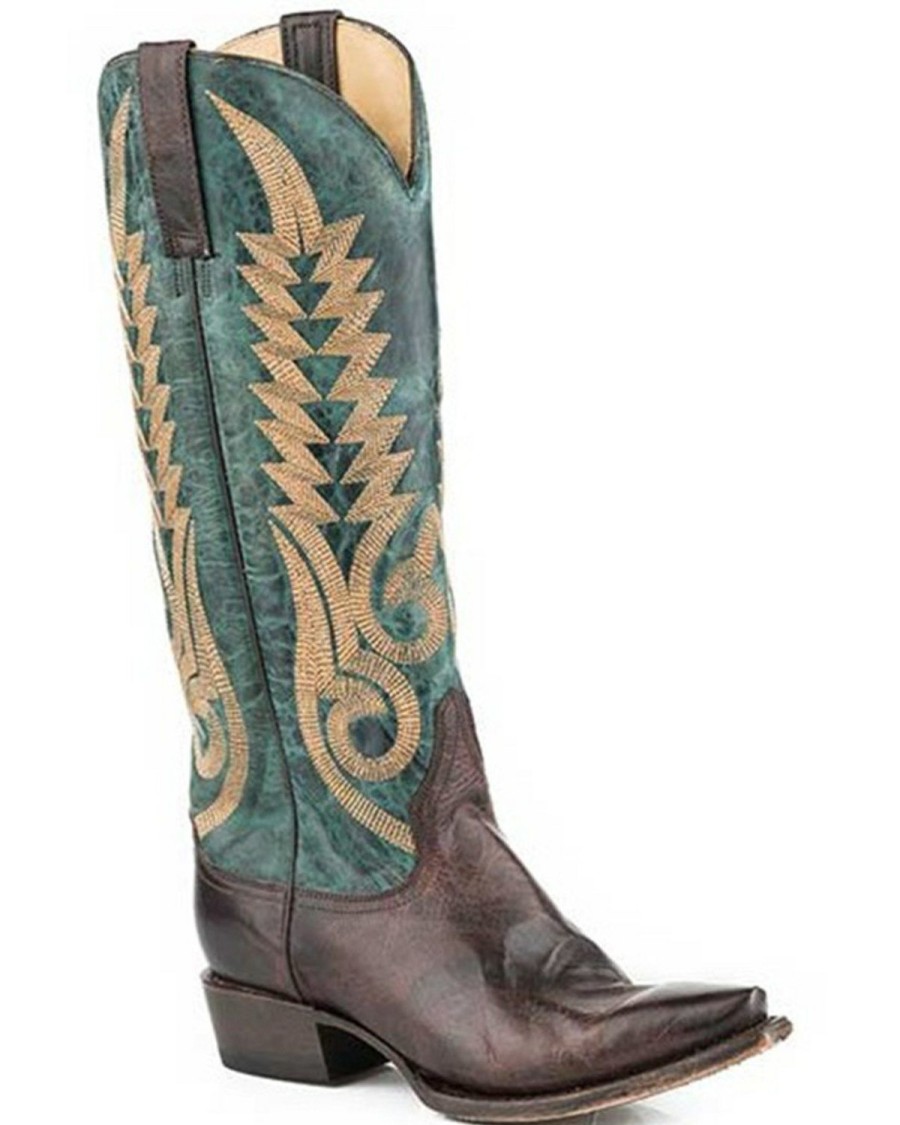 Boot * | Stetson Women'S June Western Boot Snip Toe Blue