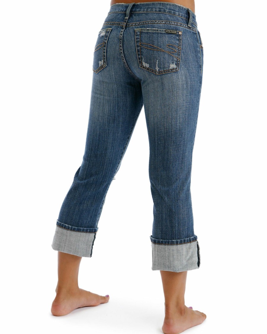 Jean * | Stetson Women'S Distressed Capris Denim