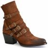 Boot * | Stetson Women'S Katie Western Booties Snip Toe Brown