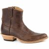 Boot * | Stetson Women'S Toni Bison Western Booties Snip Toe Brown