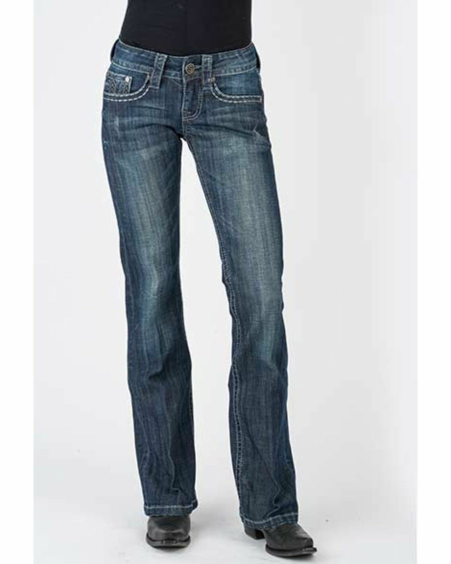 Jean * | Stetson Women'S 816 Dark Wash Deco Bootcut Jeans Blue