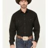 Shirt * | Stetson Men'S Boot Barn Exclusive Original Rugged Solid Long Sleeve Shirt Dark Grey