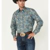 Shirt * | Stetson Men'S Paisley Print Long Sleeve Western Shirt Blue