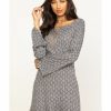 Dress * | Stetson Women'S Geometric Southwestern Bell Sleeve Dress Black