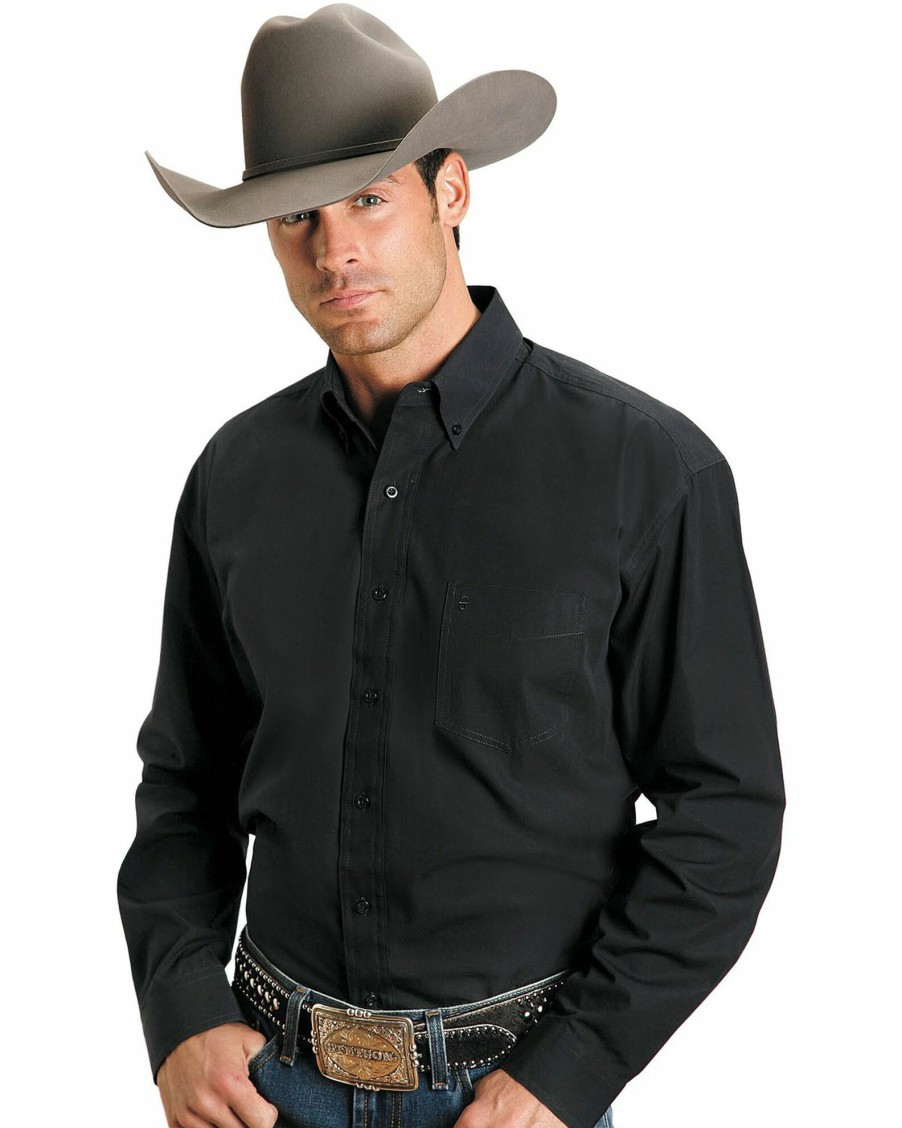 Shirt * | Stetson Men'S Solid Button Oxford Long Sleeve Western Shirt