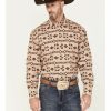 Shirt * | Stetson Men'S Boot Barn Exclusive Original Rugged Southwestern Print Long Sleeve Western Shirt Brown