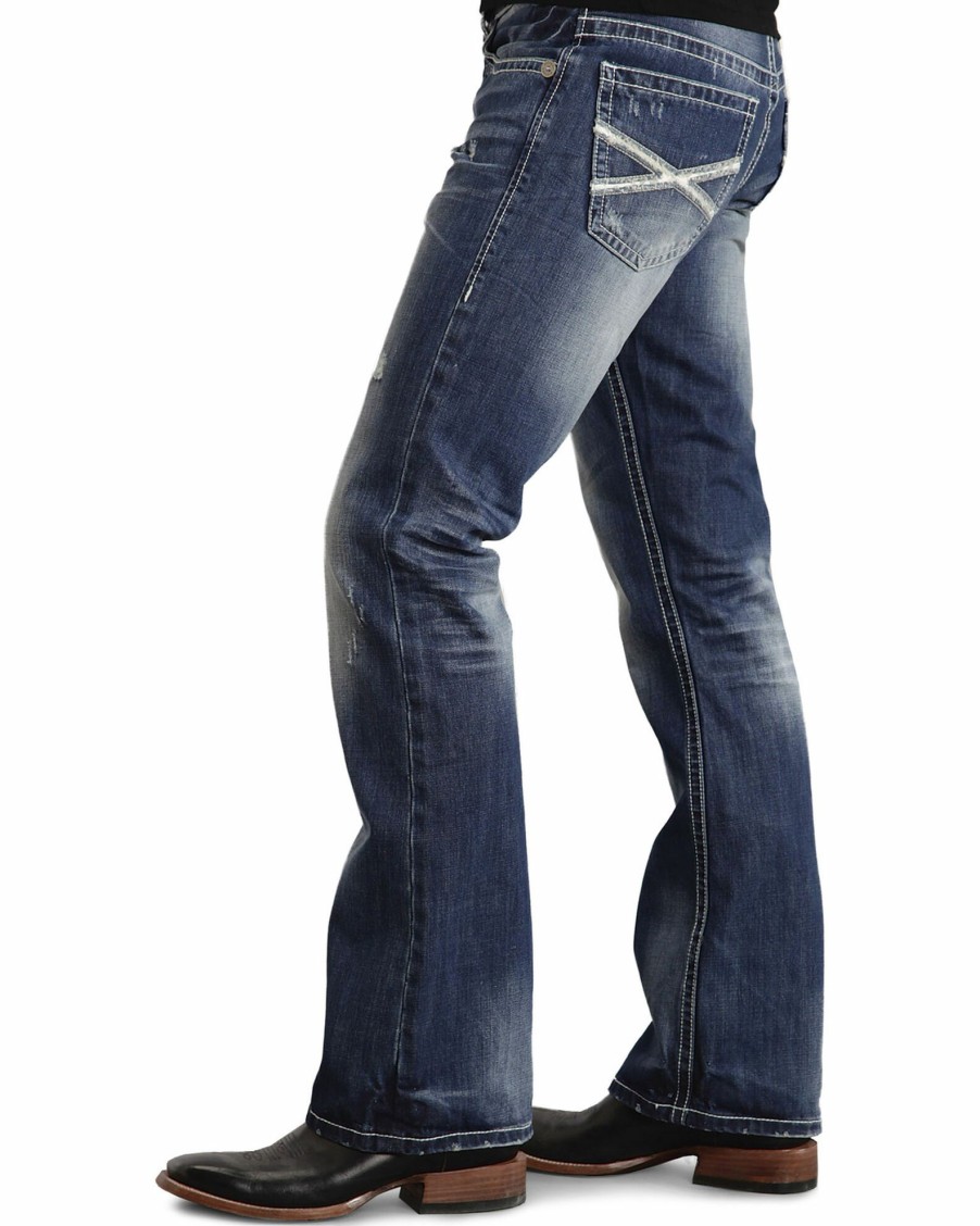 Jean * | Stetson Men'S Premium Rocks Fit Boot Cut Jeans Med Wash