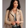 Jacket * | Stetson Women'S Suede Fringe Moto Jacket Tan