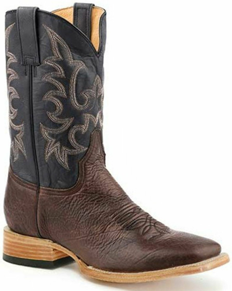 Boot * | Stetson Men'S Obadiah Bison Western Boots Wide Square Toe