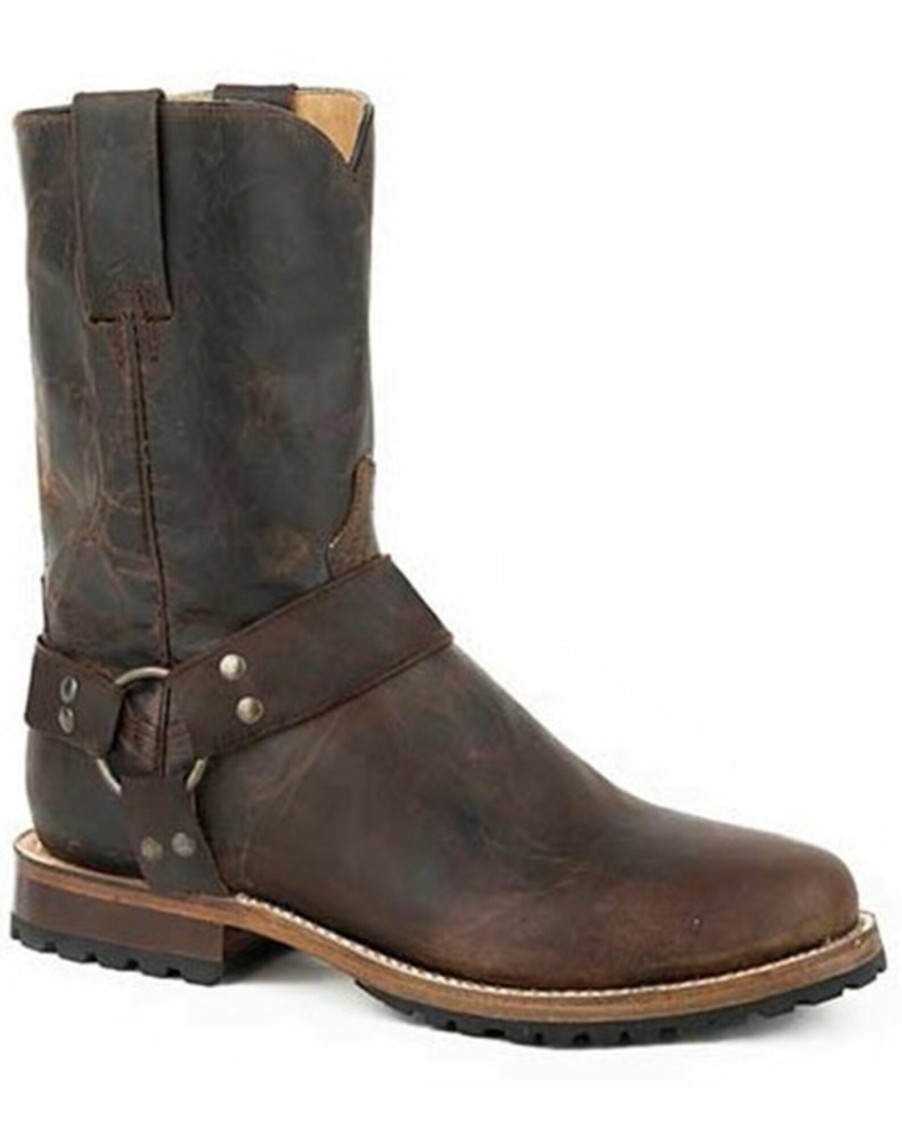 Boot * | Stetson Men'S Puncher Harness Oily Goat Moto Boots Round Toe