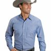 Shirt * | Stetson Men'S Solid Oxford Snap Long Sleeve Western Shirt