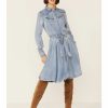 Dress * | Stetson Women'S Western Style Belted Dress Blue