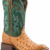 Boot * | Stetson Women'S Libby Exotic Ostrich Western Boots Square Toe Brown