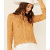 Shirt * | Stetson Women'S Horseshoe Wallpaper Print Long Sleeve Snap Western Shirt Mustard