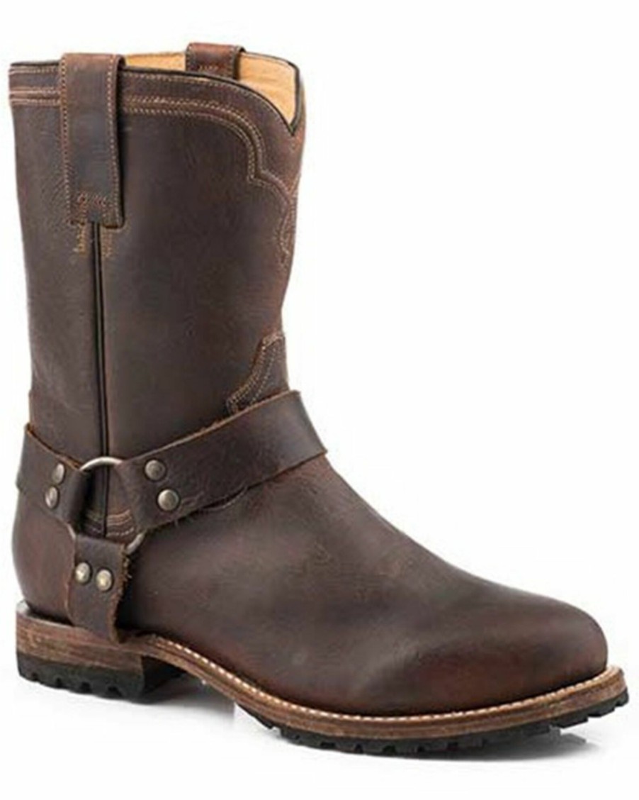 Boot * | Stetson Men'S Puncher Harness Oily Goat Moto Boots Round Toe