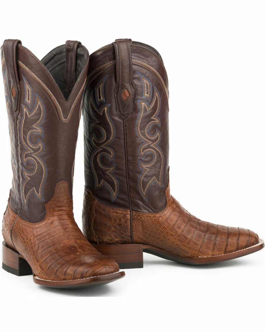 Boot * | Stetson Men'S Branson Caiman Exotic Boots Brown