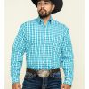 Shirt * | Stetson Men'S Cross Walk Ombre Plaid Button Long Sleeve Western Shirt