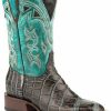 Boot * | Stetson Women'S Madrid Exotic Alligator Western Boots Broad Square Toe Brown