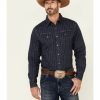 Shirt * | Stetson Men'S Horseshoe Stripe Long Sleeve Snap Western Shirt Blue