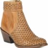 Boot * | Stetson Women'S Phoenix Basketweave Side Zip Booties Round Toe Brown