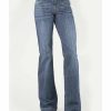 Jean * | Stetson Women'S 214 Medium Wash Pieced Pocket Trouser Leg Jean Blue