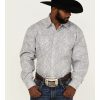 Shirt * | Stetson Men'S Grey Highland Paisley Print Long Sleeve Snap Western Shirt