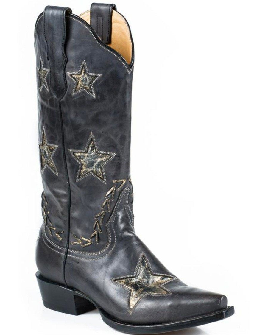 Boot * | Stetson Star Cowgirl Boots Snip Toe For Women'S Black