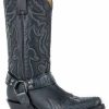 Boot * | Stetson Men'S Outlaw Sciver Biker Tooled Performance Western Boots Snip Toe Black