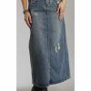 Skirt * | Stetson Distressed Long Skirt For Women'S Denim