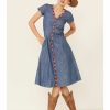 Dress * | Stetson Women'S Embroidered Denim Dress