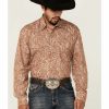 Shirt * | Stetson Men'S Dusty Trail Paisley Print Long Sleeve Snap Western Shirt