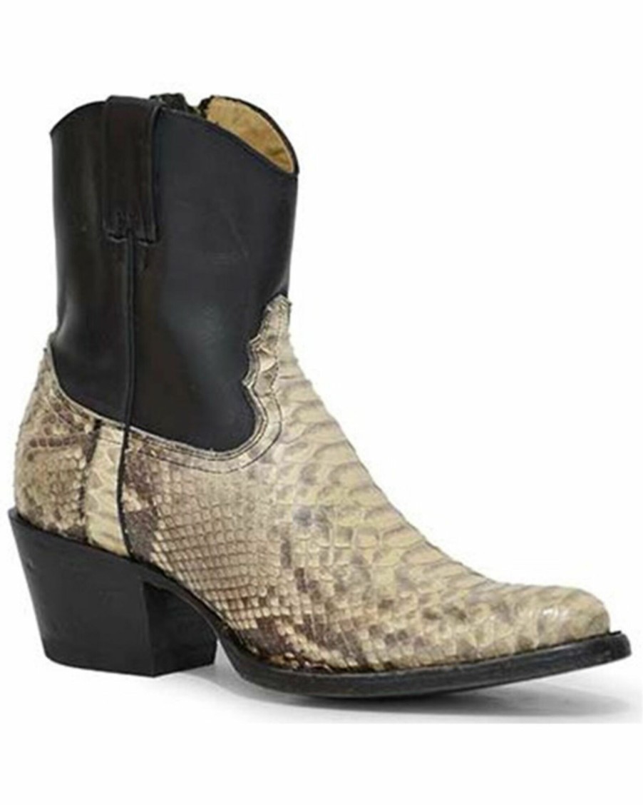 Boot * | Stetson Women'S Sydney Exotic Python Western Boots Snip Toe Black